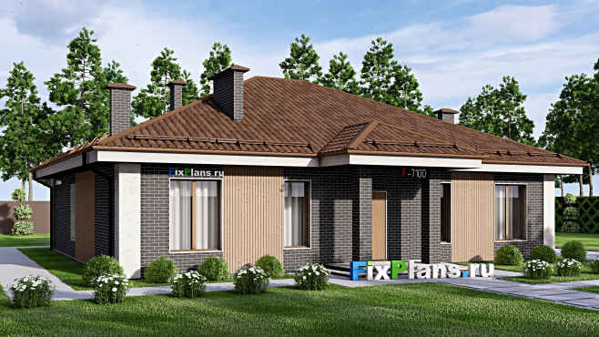 Проект одноэтажного дома F-7100