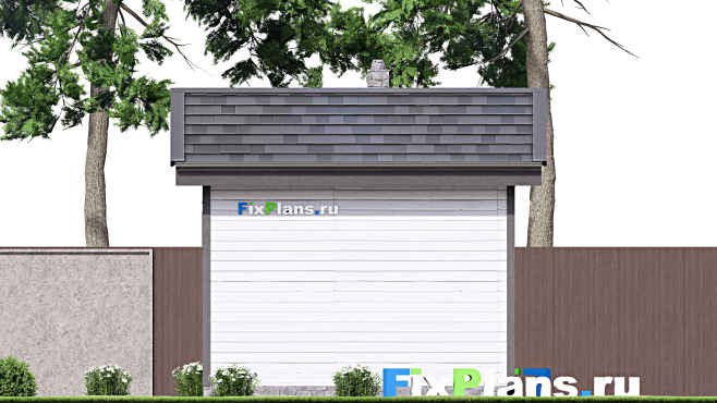 Проект одноэтажного дома F-15641 — фасад 4