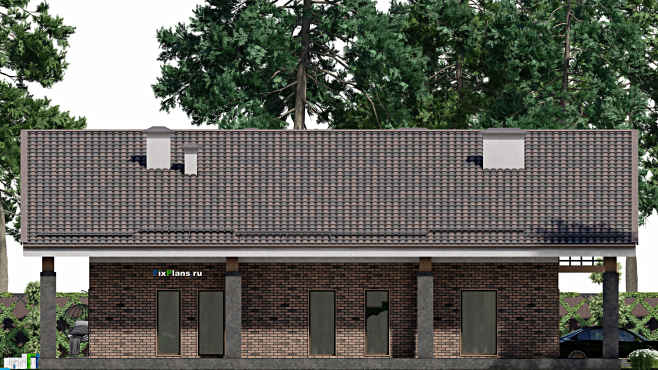 Проект дома с мансардой F-7091 — фасад 2
