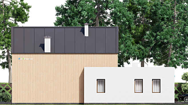 Проект дома с мансардой F-16316 — фасад 2