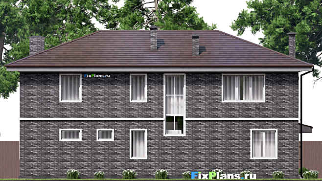 Проект двухэтажного дома F-9521 — фасад 4