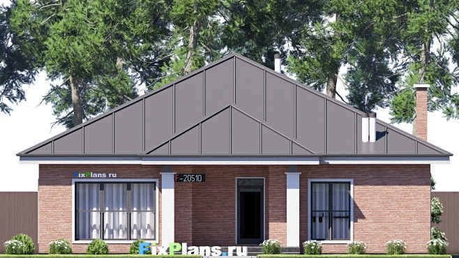 Проект одноэтажного дома F-20510 — фасад