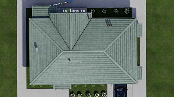 Проект одноэтажного дома F-9791 — фасад 5
