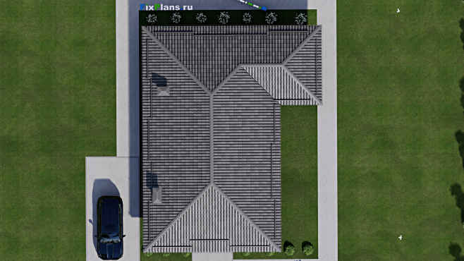 Проект одноэтажного дома F-10412 — фасад 5