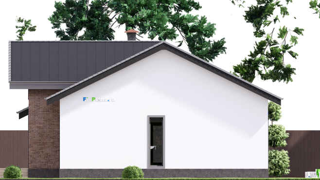 Проект одноэтажного дома F-13535 — фасад 3