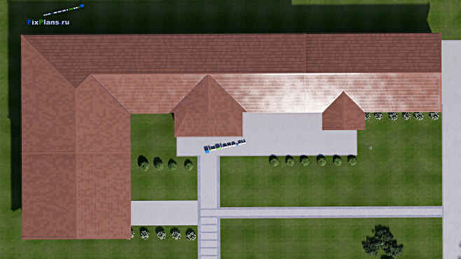 Проект одноэтажного дома F-8324 — фасад 5