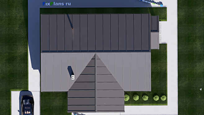 Проект дома с мансардой F-18476 — фасад 5