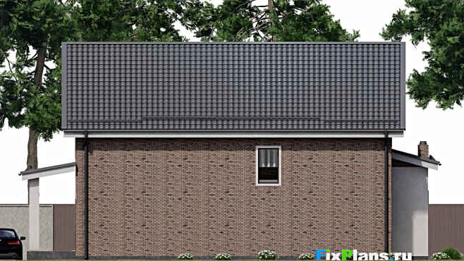 Проект дома с мансардой F-7559 — фасад 4