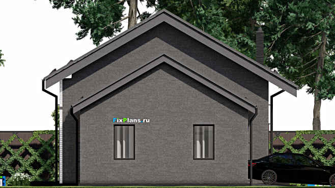 Проект дома с мансардой F-2906 — фасад 2