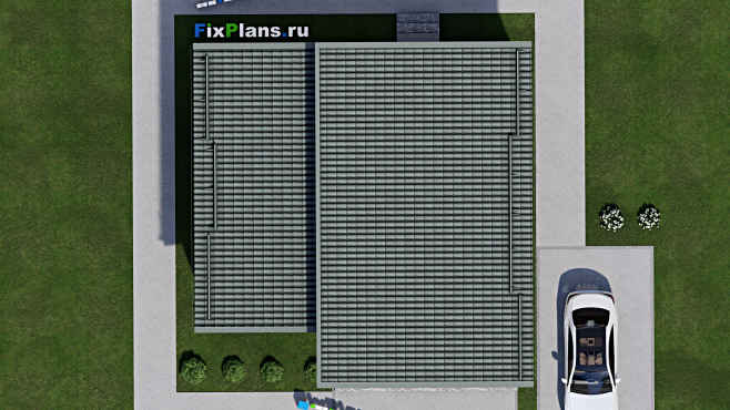 Проект одноэтажного дома F-8963 — фасад 5