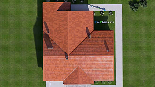 Проект одноэтажного дома F-16739 — фасад 5
