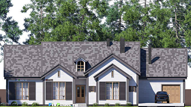 Проект дома с мансардой F-17144 — фасад