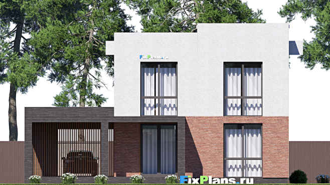 Проект двухэтажного дома F-18386 — фасад 4